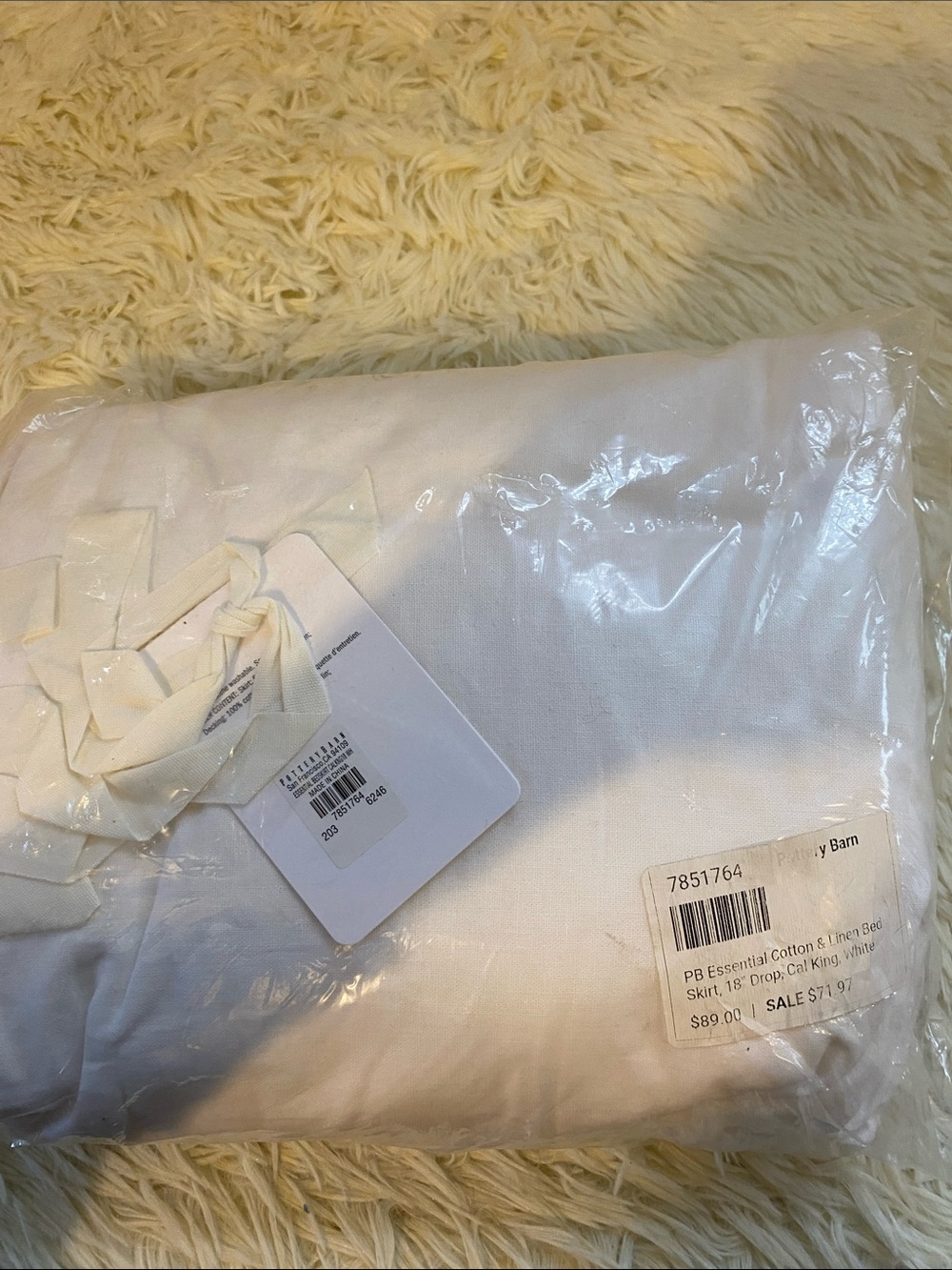 Pottery Barn White Cotton Bed Skirt - Essential Collection